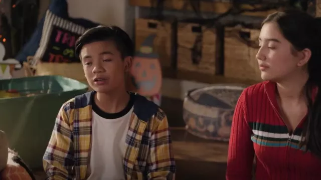 Carter's Hooded Flannel Button Front Shirt worn by Leo Pham (Roman Pesino) as seen in Run the Burbs (S03E06)