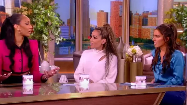 L'Agence Dani Silk Charmeuse Blouse worn by Alyssa Farah as seen in The View on February 9, 2024