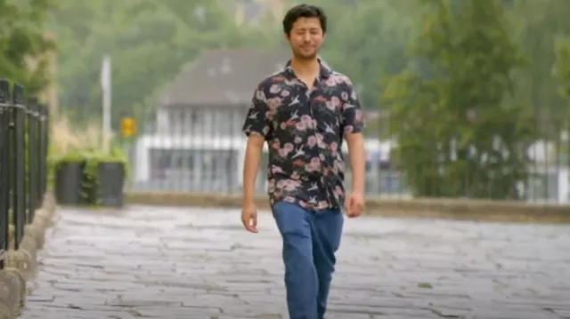 Topman Floral Crane Shirt worn by Greg as seen in First Dates (S21E01)