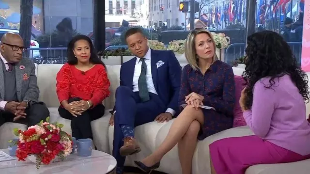 Maeve Three-Dimensional Cropped Floral Sweatshirt worn by Sheinelle Jones as seen in Today on February 14, 2024