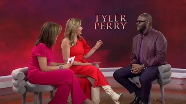 Cara Cara Lucia Dress in High Risk Red worn by Jenna Bush Hager as seen in Today with Hoda & Jenna on February 14, 2024