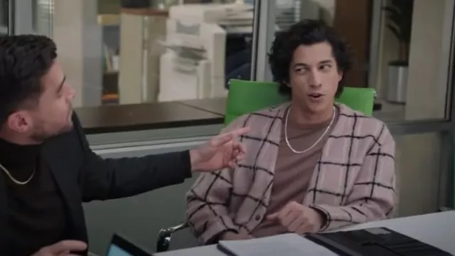 Pleasures Sand Cardigan worn by Simon (Benjamin A. Norris) as seen in Abbott Elementary (S03E03)