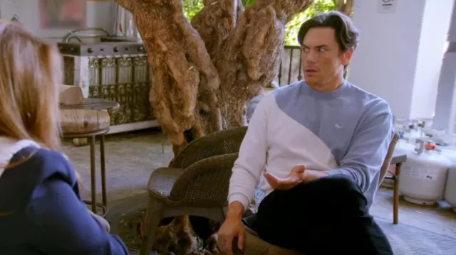 Zara Colour Block Sweater worn by Tom Sandoval as seen in Vanderpump Rules (S11E03)
