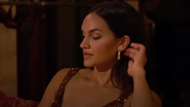 Gucci Gold-Tone Earrings worn by Madina Alam as seen in The Bachelor (S28E05)
