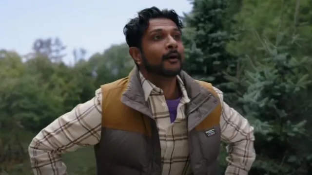 Zara Plaid Flannel Shirt worn by Jay Arondekar (Utkarsh Ambudkar) as seen in Ghosts (S03E01)