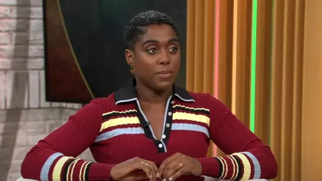 Wales Bonner Wander Long Sleeve Polo Sweater porté par Gayle King tel qu’on le voit dans CBS Mornings le 13 février 2024