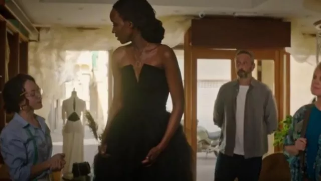 Fashion Nova Tube Maxi Dress worn by Celine (Margeaux Lampley) as seen in The Madame Blanc Mysteries (S03E04)