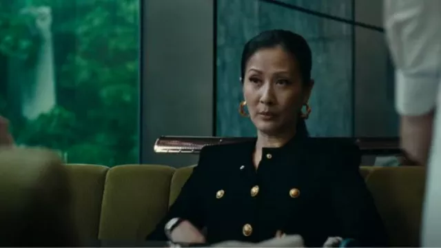 Balmain Knit Cardigan worn by Morgue Receptionist (Lynna Yee) as seen in Expats (S01E05)