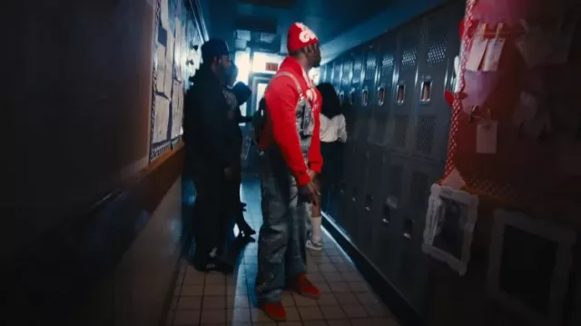 Lanvin Future Red Hyper Curb Sneakers worn by Sleepy Hallow in Cupid's Guidance (Official Video)