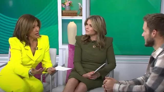 Sergio Hudson Belted Neon Wool-Crepe Blazer worn by Hoda Kotb as seen in Today on February 16, 2024