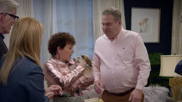 Lacoste Shirt in light pink worn by Jeff Greene (Jeff Garlin) in Curb Your Enthusiasm (S12E03)