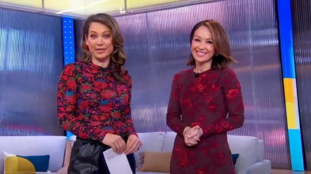 Rag & bone Wall­pa­per Shaw Turtle­neck worn by Ginger Zee as seen in Good Morning America on February 19, 2024