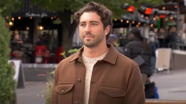 Todd Snyder Italian CPO Shirt Jacket In Weathered Oak worn by Joey Graziadei as seen in The Bachelor (S28E06)