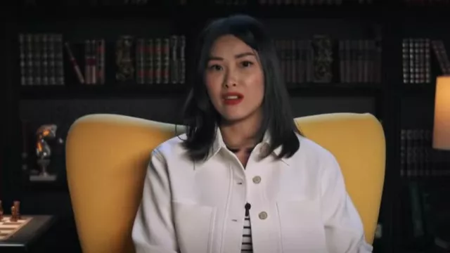 Wilfred Crepe Jack­et worn by Mai Nguyen as seen in The Traitors Canada (S01E01)