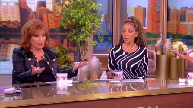L'Agence Jayde Collarless Leather Jacket worn by Joy Behar as seen in The View on  February 20, 2024