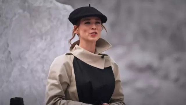Sacai Trench Coat worn by Karine Vanasse as seen in The Traitors Canada (S01E01)