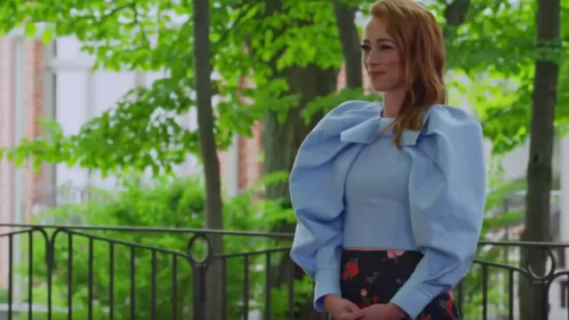 Shushu/tong Bow Blouse worn by Karine Vanasse as seen in The Traitors Canada (S01E03)