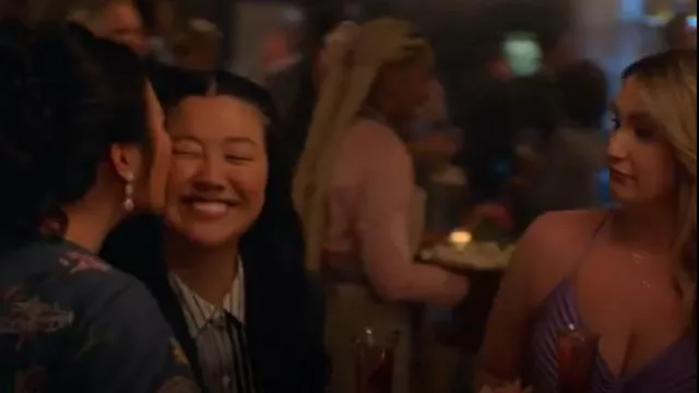 Robe A.L.C. Gemini portée par Davia Moss (Emma Hunton) comme on le voit dans Good Trouble (S05E18)