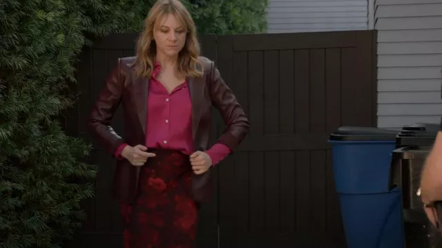 Zara Satin Ef­fect Shirt worn by Carla Juarez (Marlene Forte) as seen in The Rookie (S06E01)