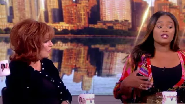 Gestuz Manzigz Wool Pearly Cardigan worn by Joy Behar as seen in The View on February 22, 2024