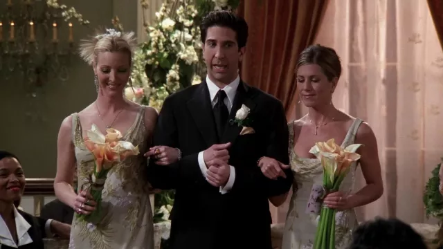Green Floral Dress worn by Rachel Green (Jennifer Aniston) in Friends TV show wardrobe (Season 7 Episode 24)