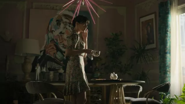 Sandro Ruffle Detail Fee Dress worn by Camille Polignac (Samantha ...