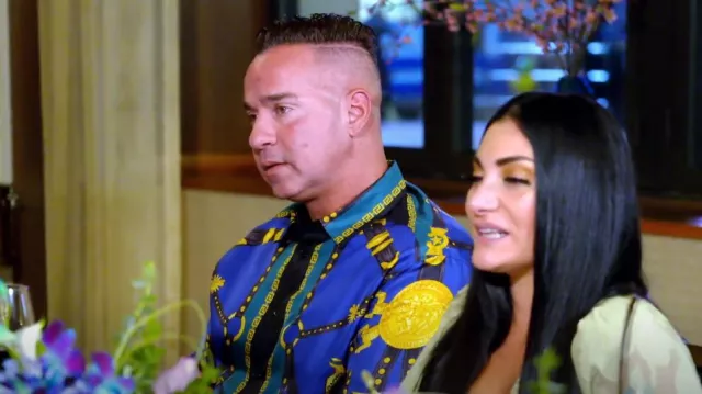 Versace Medusa Harness Printed Long-Sleeved Shirt worn by Mike Sorrentino as seen in Jersey Shore: Family Vacation (S07E03)