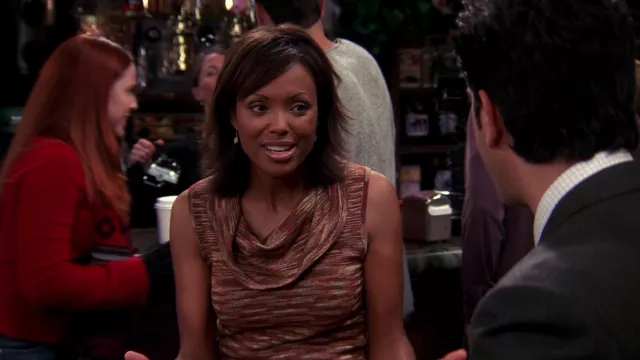 Orange and Tan Jumper worn by Charlie Wheeler (Aisha Tyler) in Friends TV series outfits (S10E06)