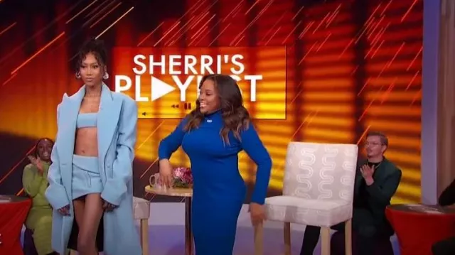 LaQuan Smith Double Faced Wool Skirt worn by Muni Long as seen in Sherri on February 26, 2024