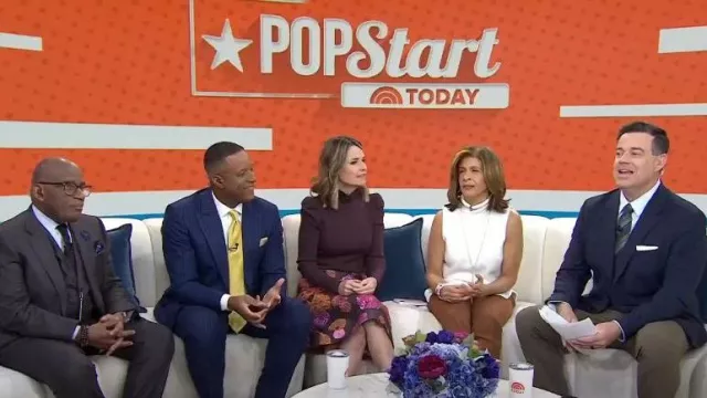 Veronica Beard Cedar Puff Sleeve Turtle­neck Rib Top worn by Savannah Guthrie as seen in Today on February 27, 2024