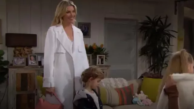 Express Belted Trench Coat worn by Lucy ( Amanda Kloots) as seen in The Bold and the Beautiful on February 21, 2024