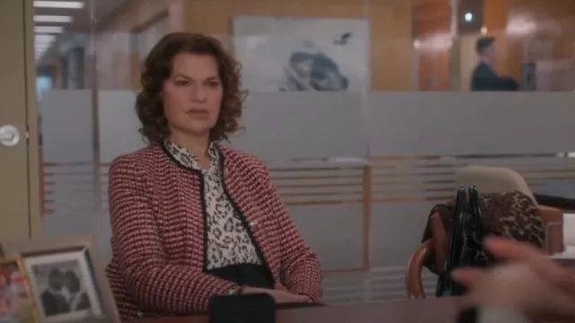 Maje Venalt Contrast Tweed Jacket worn by Belinda Tuttle (Sandra Bernhard) as seen in So Help Me Todd (S02E03)