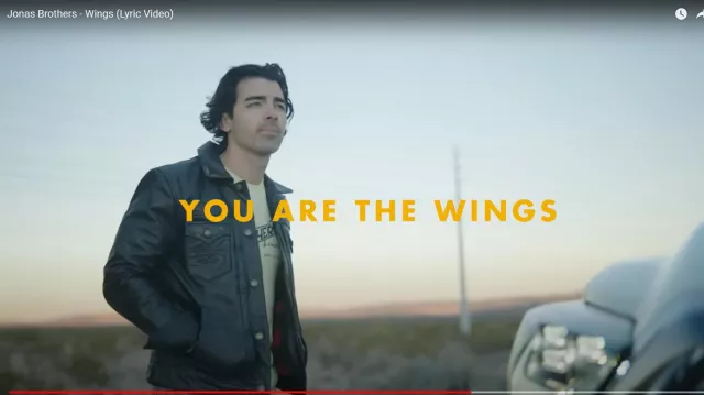 La chaqueta de cuero Master usada por Joe Jonas en el video musical Wings de Jonas Brothers