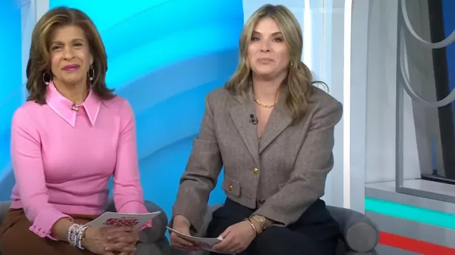 Sandro Lonny Cropped Jacket worn by Jenna Bush Hager as seen in Today with Hoda & Jenna on March 1, 2024