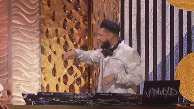 Louis Vuitton Damier Long Sleeved Classic Cotton Shirt worn by DJ Pauly D as seen in LIVE with Kelly and Mark on March 1, 2024