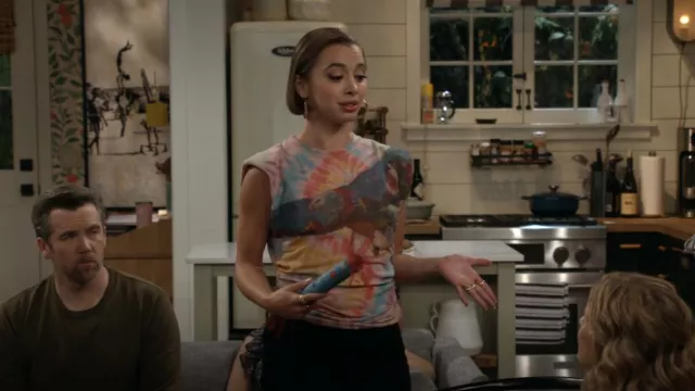 AFRM Billie Side Ruched Crop Tank worn by Celia (Emma Pfaeffle) as seen in Call Your Mother (S01E12)