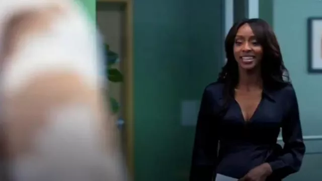 L'agence Ka­di Dress worn by Karen Mott (Ebony Obsidian) as seen in Tyler Perry's Sistas (S07E09)