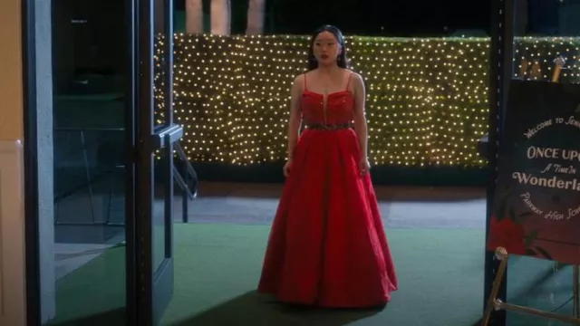 Madison James 20-372 Dress worn by Erika Vu (Lana Condor) as seen in Boo, Bitch (S01E08)