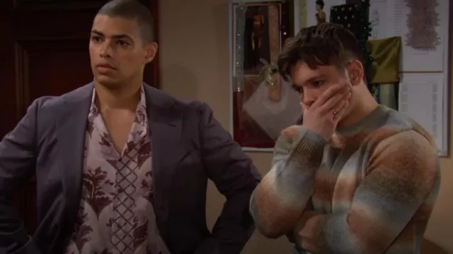Topman Fluffy Sweater worn by  R.J. Forrester  (Josh Hoffman) as seen in The Bold and the Beautiful on March 4, 2024
