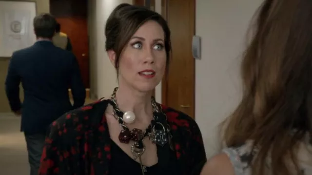 Lanvin Paris Evil Eye Sate­ment Neck­lace worn by Diana Trout (Miriam Shor) as seen in Younger (S01E04)