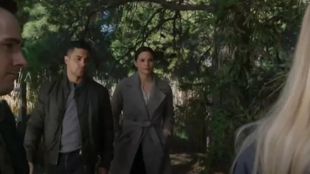 Avec Les Filles Belt­ed Long­line Coat worn by Jessica Knight (Katrina Law) as seen in NCIS (S21E04)
