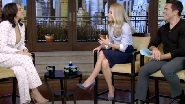 Christian Louboutin De­gras­trass Em­bell­ished PVC Pumps worn by Linsey Davis as seen in LIVE with Kelly and Mark on March 4, 2024