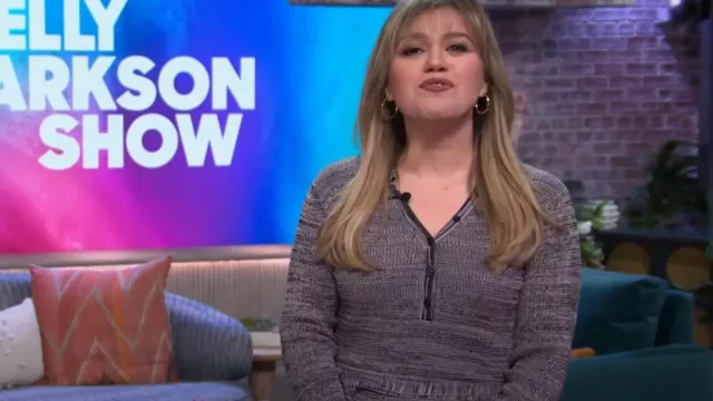 Elie Tahari Belted Sweaterdress worn by Kelly Clarkson as seen in The Kelly Clarkson Show on March 4, 2024