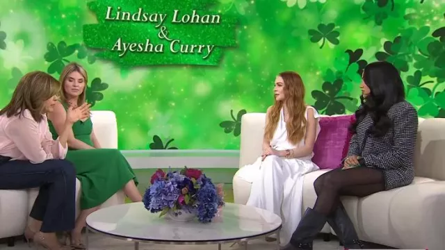 Nue Studio Houndstooth Mini Skirt worn by Ayesha Curry as seen in Today with Hoda & Jenna on March 7, 2024