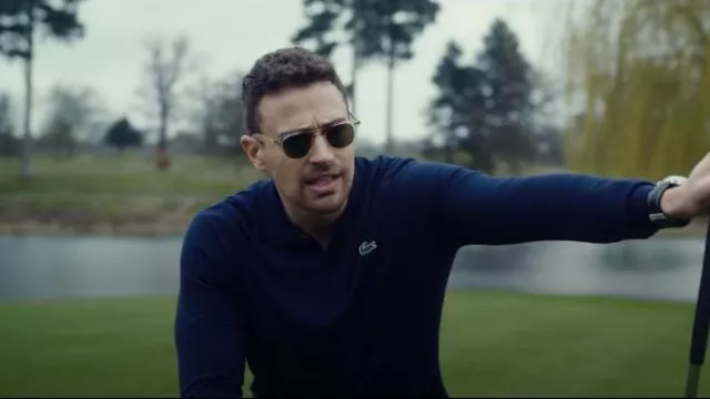 Oliver Peoples Sheldrake Round Sunglasses worn by Eddie Horniman (Theo James) as seen in The Gentlemen (S01E05)