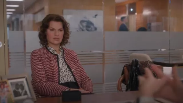 Theory Long Sleeve Leopard Blouse worn by Belinda Tuttle (Sandra Bernhard) as seen in So Help Me Todd (S02E03)