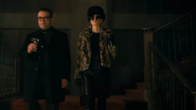 Unreal Fur Fame Jacket worn by The Handler (Kate Walsh) as seen in The Umbrella Academy (S03E02)