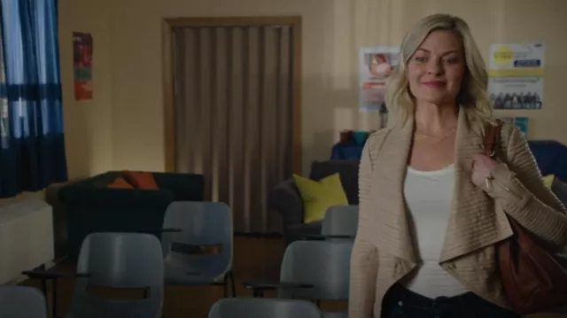 Guess Shayna Draped Jacket worn by Stephanie Borden (Kylee Evans) as seen in Good Witch (S07E03)