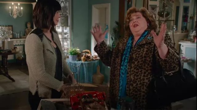 Tlabots Albury Leopard Jacket worn by Mayor Martha Tinsdale (Catherine Disher) as seen in Good Witch (S07E08)