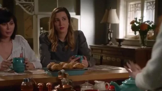 Rails Angelica Chambray Camisa usada por Joy Harper (Katherine Barrell) como se ve en Good Witch (T07E10)